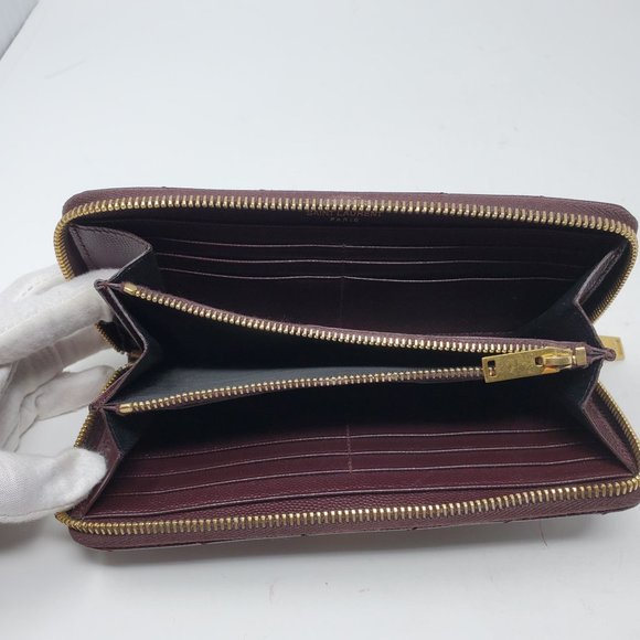 100% Auth YSL Monogram Grain Gold Zippy Wallet - Picture 14 of 14